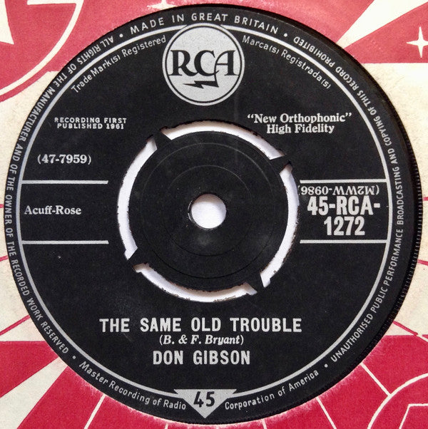 Don Gibson : The Same Old Trouble (7", Single)