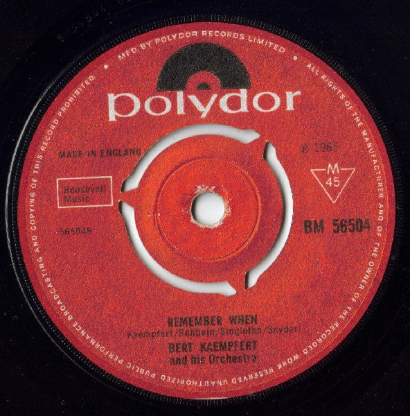 Bert Kaempfert & His Orchestra : Bye Bye Blues (7", Single, Mono, Pus)