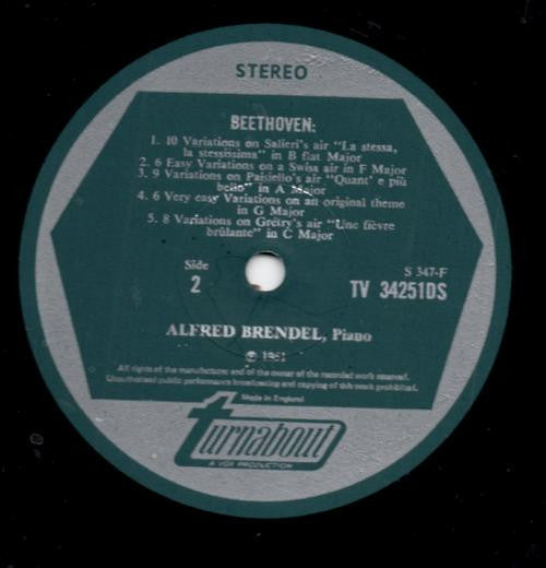 Ludwig Van Beethoven, Alfred Brendel : Piano Music Volume I (LP)