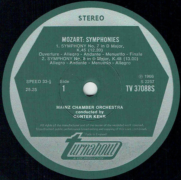 Wolfgang Amadeus Mozart : The Early Symphonies (LP)