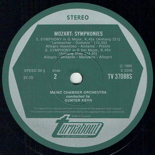 Wolfgang Amadeus Mozart : The Early Symphonies (LP)