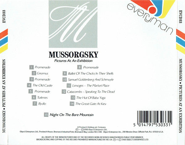 Modest Mussorgsky : Pictures At An Exhibition (CD)