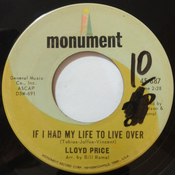 Lloyd Price : If I Had My Life To Live Over (7", Single)