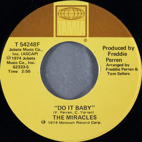 The Miracles : Do It Baby / I Wanna Be With You (7")