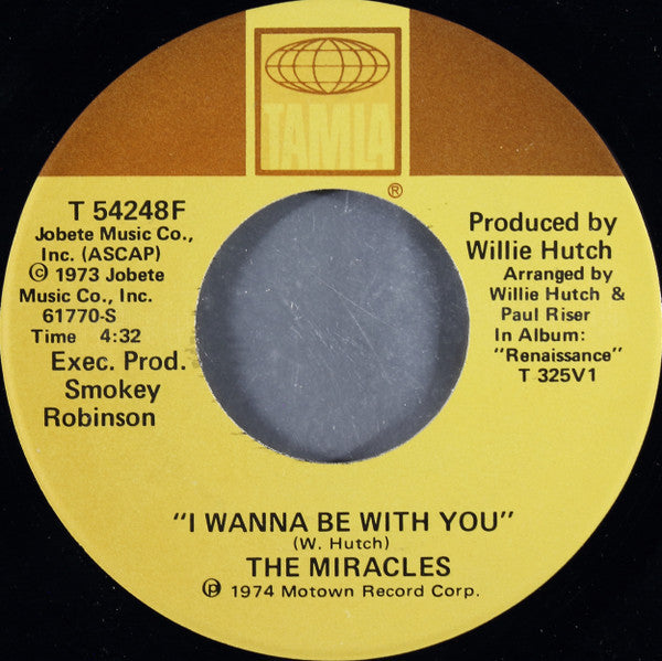 The Miracles : Do It Baby / I Wanna Be With You (7")