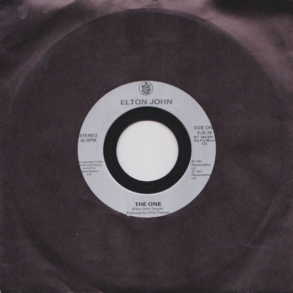 Elton John : The One (7", Single, Jukebox)