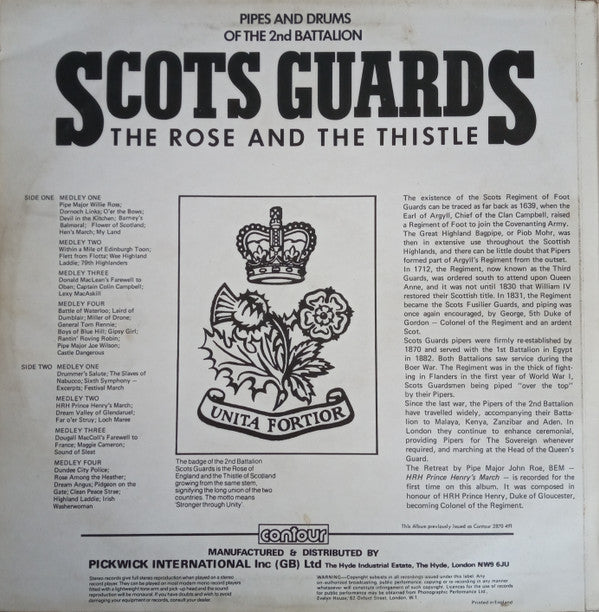 Pipes And Drums Of The Scots Guards : The Rose And The Thistle (LP, Comp, RE)