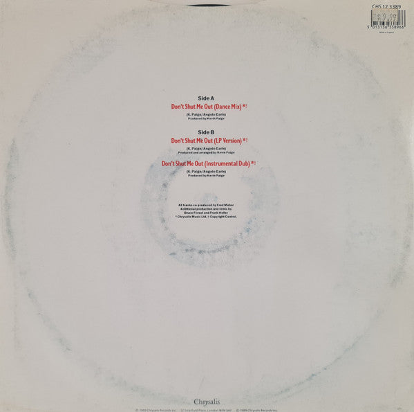 Kevin Paige : Don't Shut Me Out (12", Single)