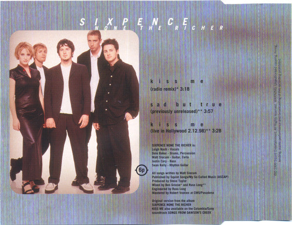 Sixpence None The Richer : Kiss Me (CD, Single)
