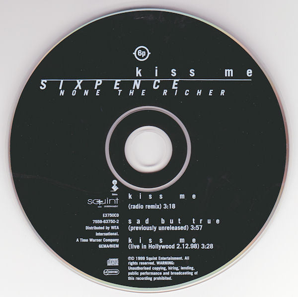 Sixpence None The Richer : Kiss Me (CD, Single)