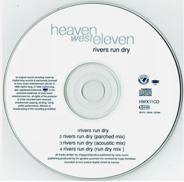 Heaven West Eleven : Rivers Run Dry (CD, Single)