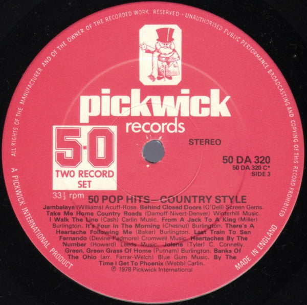 Pickwick Orchestra & Singers : 50 Pop Hits Country Style (2xLP)