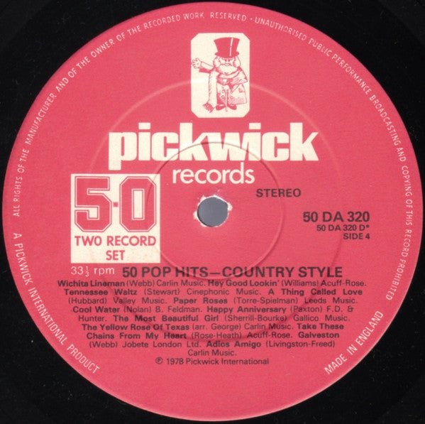 Pickwick Orchestra & Singers : 50 Pop Hits Country Style (2xLP)