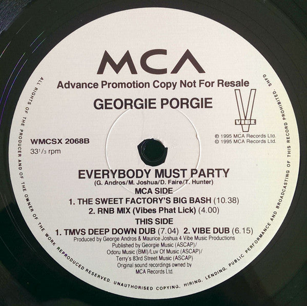 Georgie Porgie : Everybody Must Party (N° 2) (12", Promo)