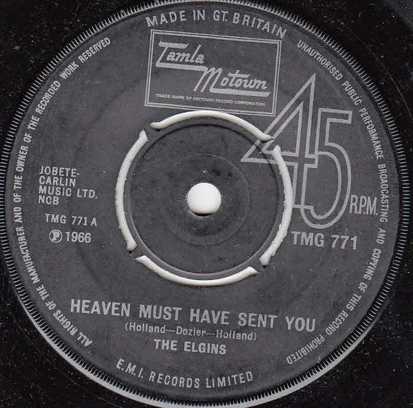 The Elgins : Heaven Must Have Sent You (7", Single, RE, 4 P)