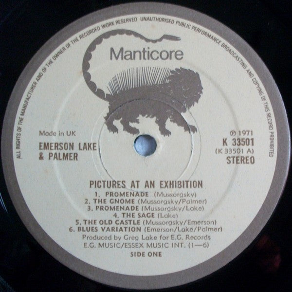 Emerson, Lake & Palmer : Pictures At An Exhibition (LP, Album)