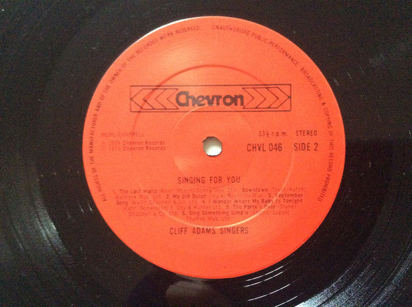 The Cliff Adams Singers : Singing For You (LP, Comp)