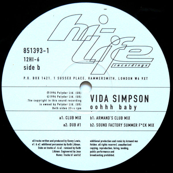 Veda Simpson : Oohhh Baby (12")