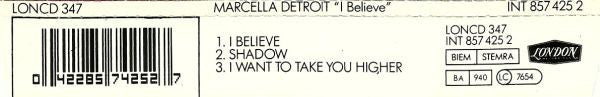 Marcella Detroit : I Believe (CD, Single)