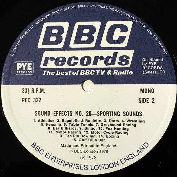 No Artist : Sporting Sound Effects (LP, Mono)