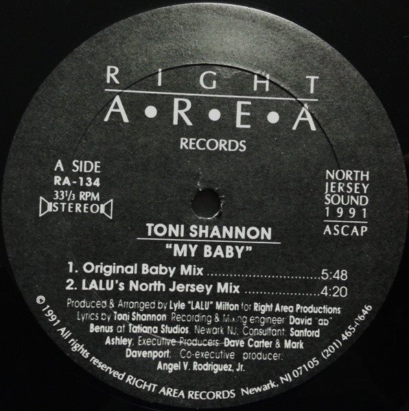 Toni Shannon : My Baby (12")