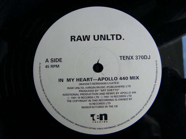 Raw Unltd. : In My Heart (12", Promo)