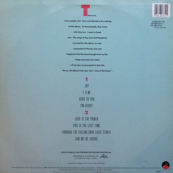 Teddy Pendergrass : Joy (LP, Album)