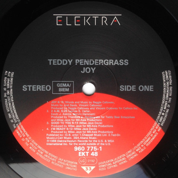 Teddy Pendergrass : Joy (LP, Album)