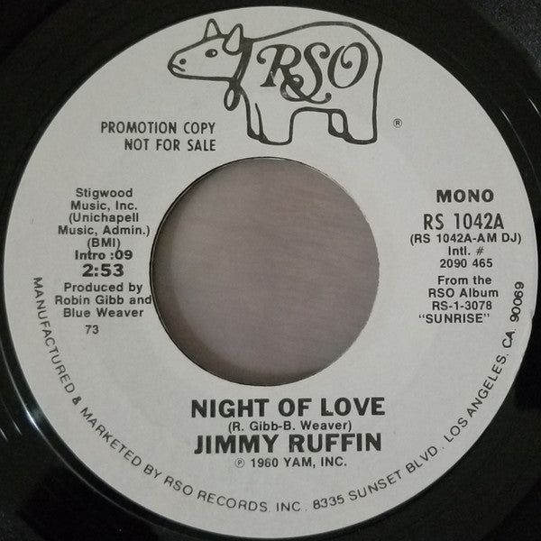 Jimmy Ruffin : Night Of Love (7", Promo, Styrene)