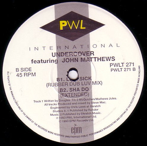 Undercover Featuring John Matthews (2) : Lovesick (12")