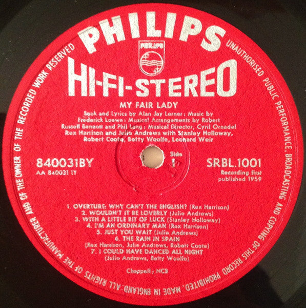 "My Fair Lady" Original London Cast, Rex Harrison And Julie Andrews With Stanley Holloway, Robert Coote, Betty Woolfe, Leonard Weir : My Fair Lady (LP, Album)