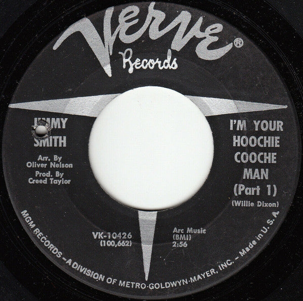 Jimmy Smith : I'm Your Hoochie Coochie Man (Part 1 & 2) (7", Single, Bla)