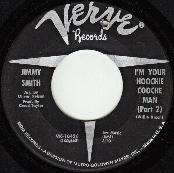 Jimmy Smith : I'm Your Hoochie Coochie Man (Part 1 & 2) (7", Single, Bla)