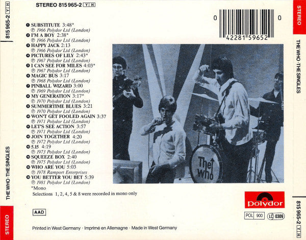 The Who : The Singles (CD, Comp, Mono, RE)