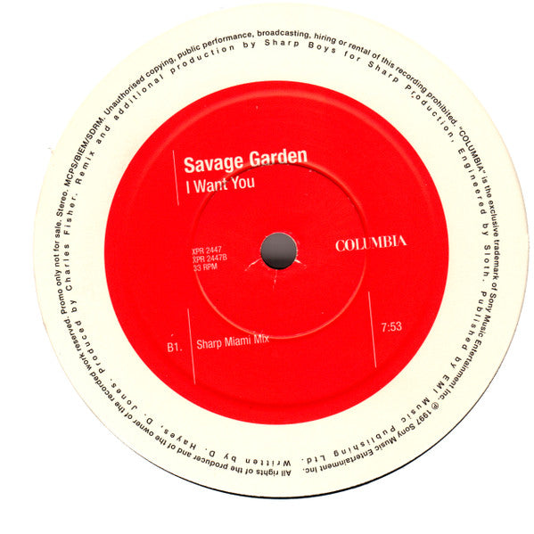 Savage Garden : I Want You '98 (Remixes) (12", Promo)