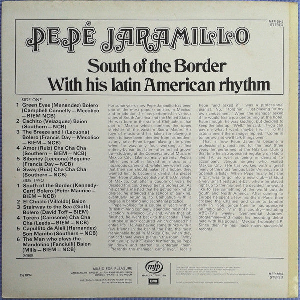 Pepe Jaramillo And His Latin-American Rhythm : South Of The Border (LP, Album)