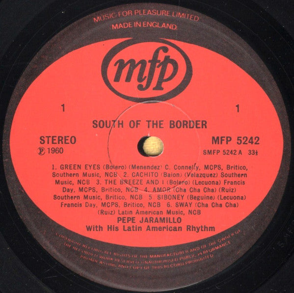 Pepe Jaramillo And His Latin-American Rhythm : South Of The Border (LP, Album)