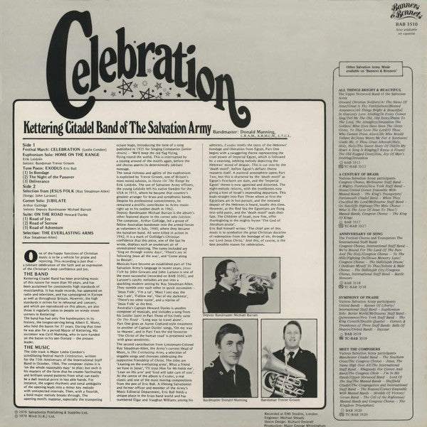 Kettering Citadel Band Of The Salvation Army : Celebration (LP, Album)