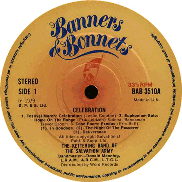 Kettering Citadel Band Of The Salvation Army : Celebration (LP, Album)