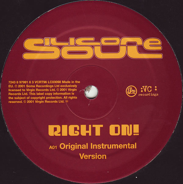 Silicone Soul Featuring Louise Clare Marshall : Right On! (12")