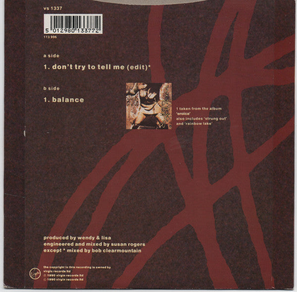 Wendy & Lisa : Don't Try To Tell Me (7", Single)