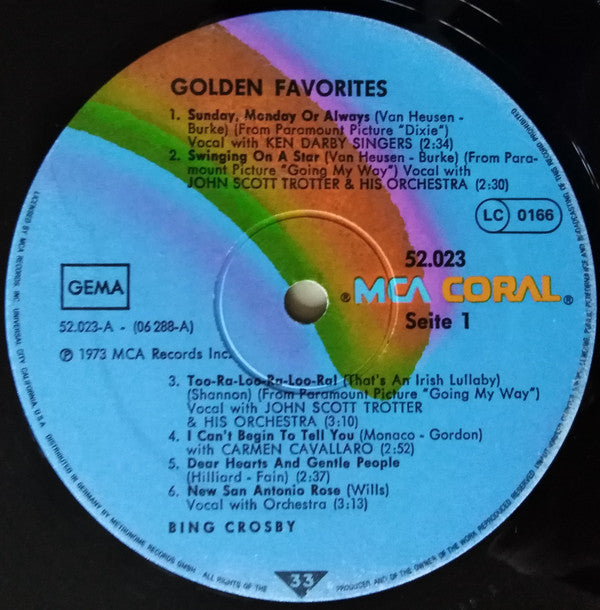 Bing Crosby : Golden Favorites (LP, Comp, RE)