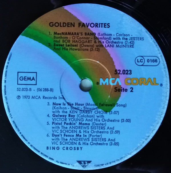 Bing Crosby : Golden Favorites (LP, Comp, RE)
