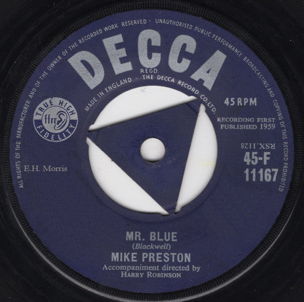 Mike Preston : Mr. Blue (7", Tri)