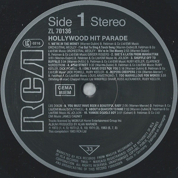Various : Hollywood Hit Parade (LP, Album, Comp)