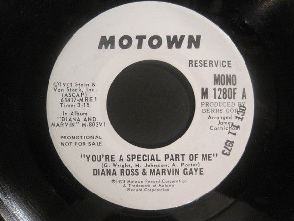 Diana Ross & Marvin Gaye : You're A Special Part Of Me (7", Mono, Promo)