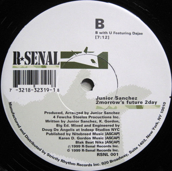 Junior Sanchez : 2Morrows Future 2Day (2x12")