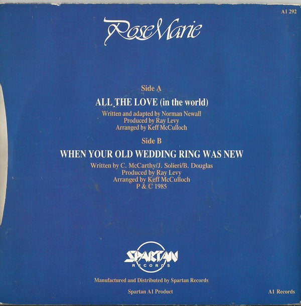 Rose Marie (3) : All The Love (In The World) (7")