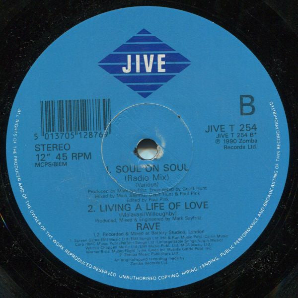 Rave (2) : Soul On Soul (12")