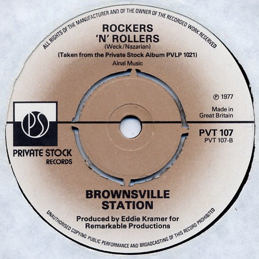 Brownsville Station : Lady (Put The Light On Me) (7", Single, Promo)
